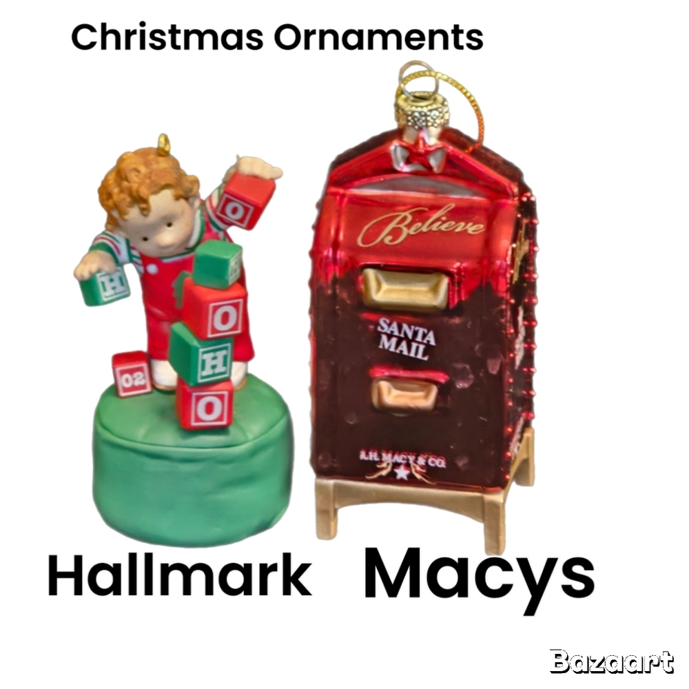 Hallmark and Macy's Christmas Ornaments